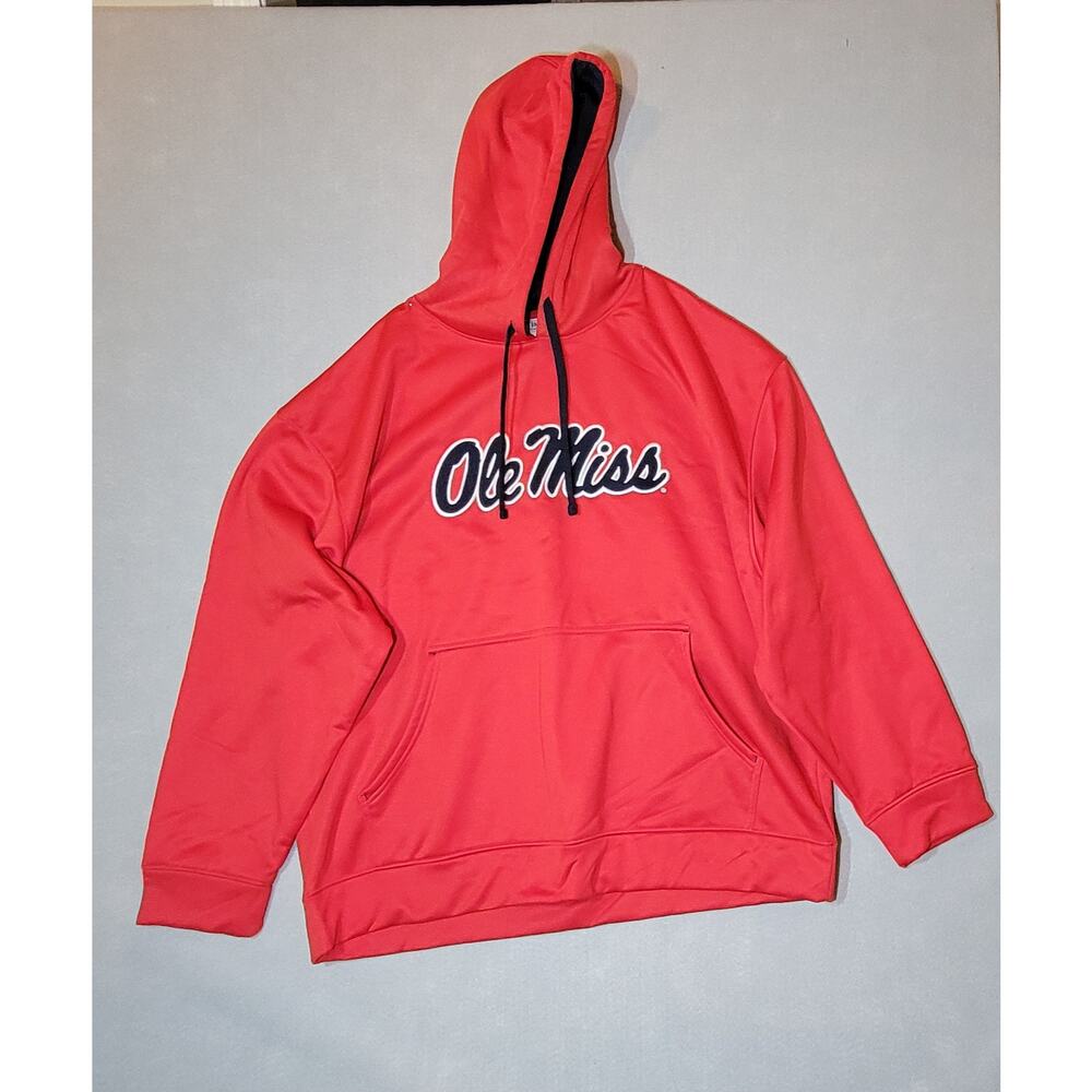 Section 101 Ole Miss Rebels Red Embroidered Pullover Hoodie 2XL